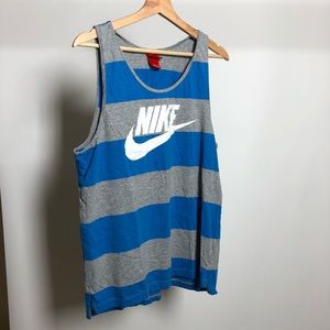 Nike blue and grey striped Tank